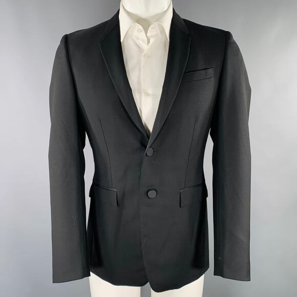 BURBERRY PRORSUM Size 38 Black Wool Notch Lapel Sport Coat Blazer - Picture 1 of 9